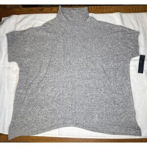 NWT Apt 9 Brushed T-Sleeve Fleece Cozy Soft Oversized Mock Neck Gray Size XL